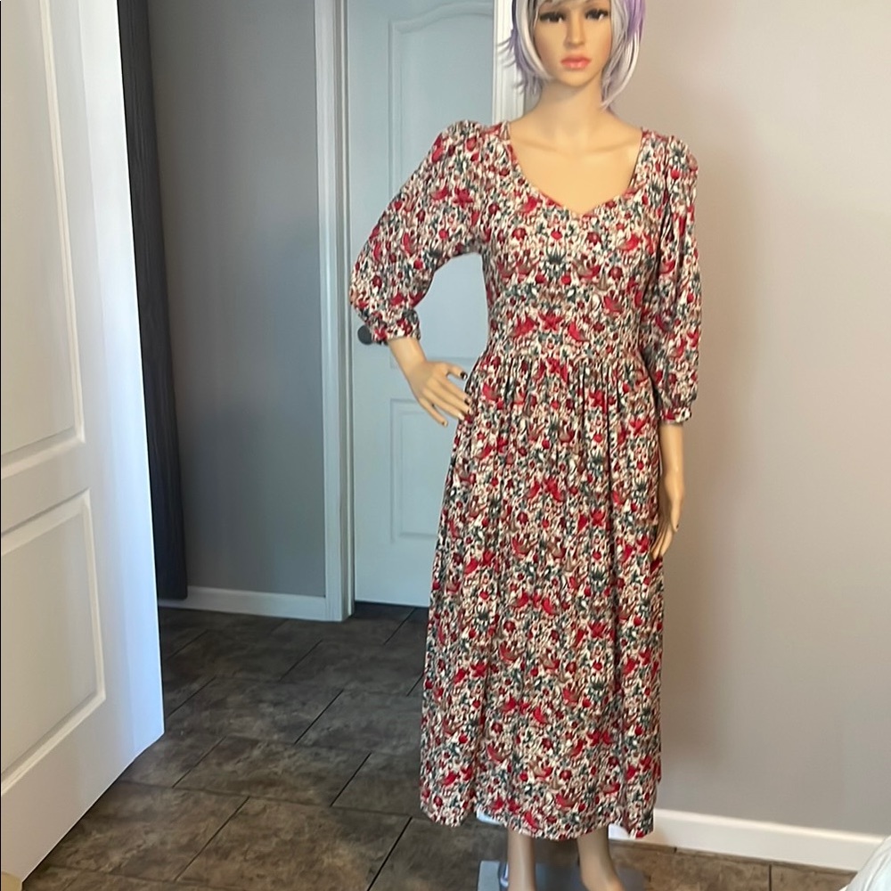Suttles and Seawinds Vicki Lynn Bardon Floral Print Women's Dress S/P